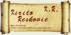 Kirilo Resković vizit kartica